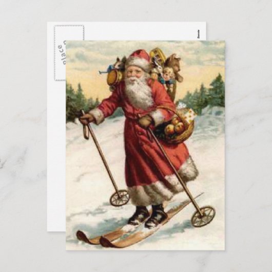 Joyeaux Weihnachten Saint Nicholas Skiing (Vorne/Hinten)