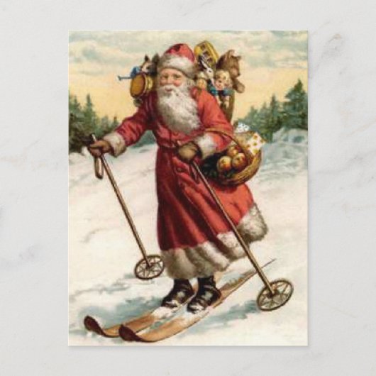 Joyeaux Weihnachten Saint Nicholas Skiing (Vorderseite)