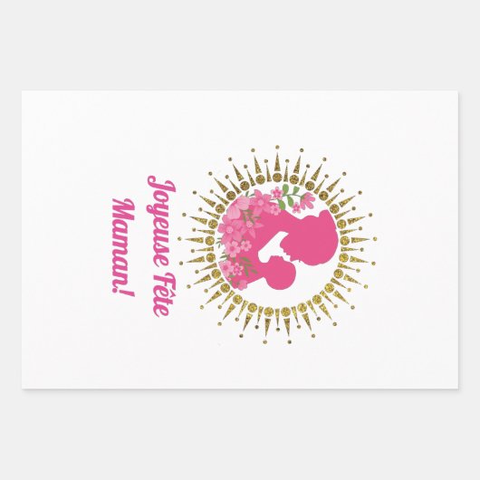 Joyeuse Fête Maman  Geschenkpapier Set (Vorderseite)