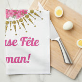 Joyeuse Fête Maman  Geschirrtuch (Viertel Falte)
