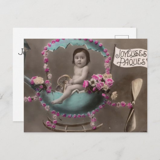 Joyeuse Paques Postkarte (Vorne/Hinten)