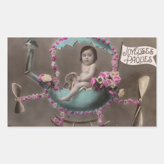 Joyeuse Paques Rechteckiger Aufkleber (Vorderseite)