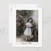 "Joyeuse Party-" Vintages französisches Feiertagspostkarte (Vorne/Hinten)