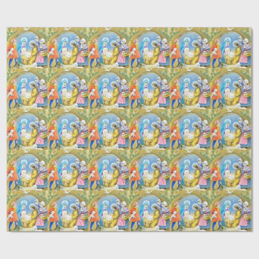 Joyeuse Weihnachten, Vintage französische Geschenkpapier (Flach)