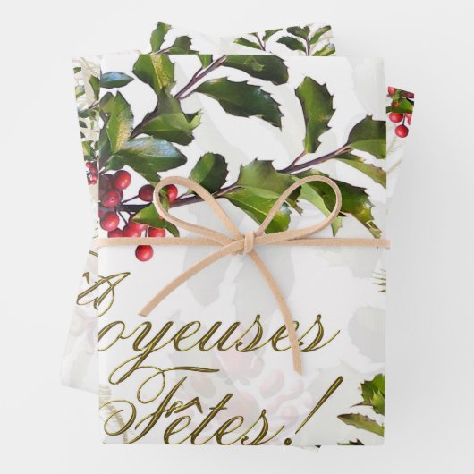 Joyeuses Fetes! Geschenkpapier Set (Beispiel)