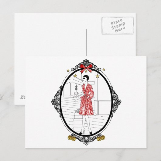 Joyeuses Fêtes Postkarte (Vorne/Hinten)