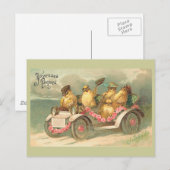 Joyeuses Pâques Niedlich Vintag Ostern Feiertagspostkarte (Vorne/Hinten)