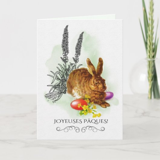 Joyeuses Pâques. Osterkarten auf Französisch Feiertagskarte (Vorderseite)