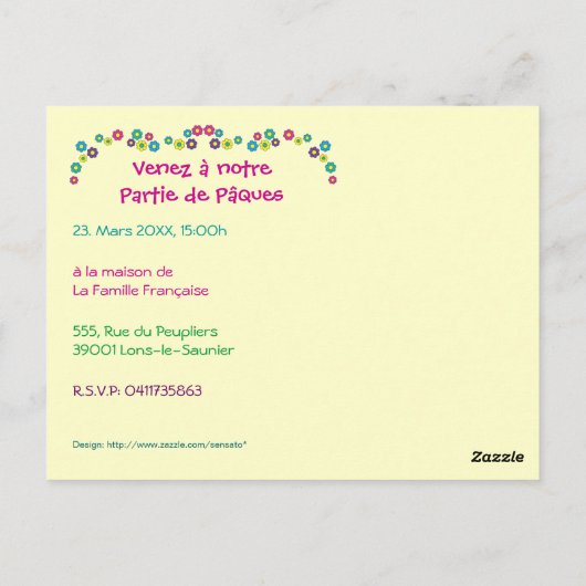 Joyeuses Pâques Postkarte (Rückseite)