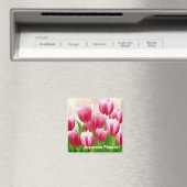 Joyeuses Pâques. Spring Tulips Ostermagnete Magnet (In Situ (Geschirrspüler))