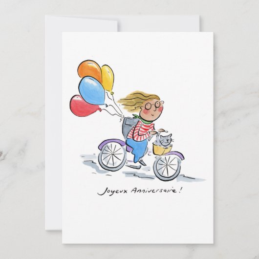 Joyeux Anniversaire Einladung (Vorderseite)