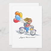 Joyeux Anniversaire Einladung (Vorne/Hinten)