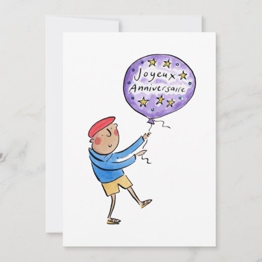 Joyeux Anniversaire Einladung (Vorderseite)