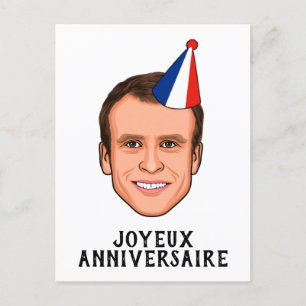 JOYEUX ANNIVERSAIRE Emmanuel Macron Birthday Postkarte