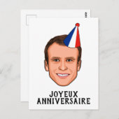 JOYEUX ANNIVERSAIRE Emmanuel Macron Birthday Postkarte (Vorne/Hinten)