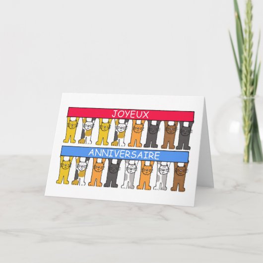 Joyeux Anniversaire French Happy Birthday Karte (Vorderseite)