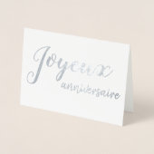 Joyeux Anniversaire French Happy Birthday Script Folienkarte (Vorderseite)