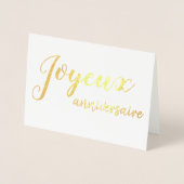 Joyeux Anniversaire French Happy Birthday Script Folienkarte (Vorderseite)
