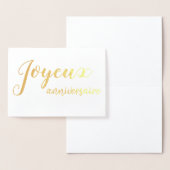 Joyeux Anniversaire French Happy Birthday Script Folienkarte (Anzeige)