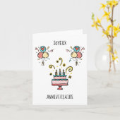 Joyeux Anniversaire | Happy Birthday Karte (Gelbe Blume)