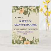 JOYEUX ANNIVERSAIRE KARTE (Gelbe Blume)