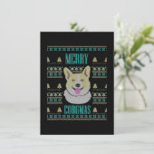 Joyeux Corgmas Ugly Christmas Corgi Dankeskarte (Stehend Vorderseite)