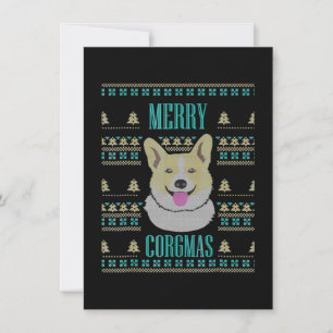 Joyeux Corgmas Ugly Christmas Corgi Dankeskarte
