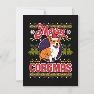 Joyeux Corgmas Ugly Christmas Corgi Dog Lover Mitteilungskarte