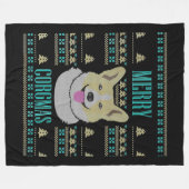 Joyeux Corgmas Ugly Christmas Corgi Fleecedecke (Vorderseite (Horizontal))