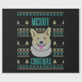 Joyeux Corgmas Ugly Christmas Corgi Geschenkpapier (Flach)