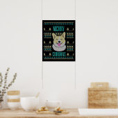 Joyeux Corgmas Ugly Christmas Corgi Poster (Küche)