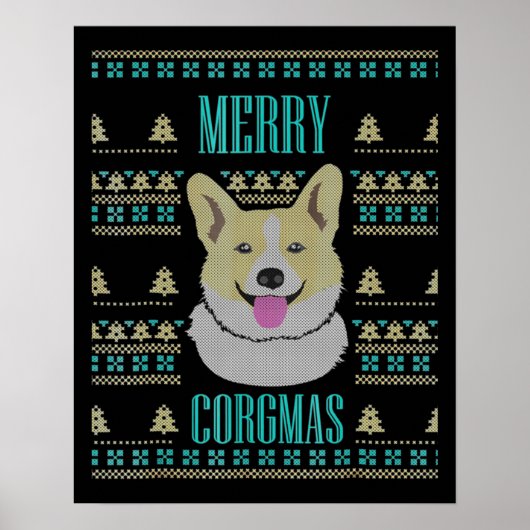 Joyeux Corgmas Ugly Christmas Corgi Poster (Vorne)