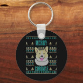 Joyeux Corgmas Ugly Christmas Corgi Schlüsselanhänger (Vorderseite)