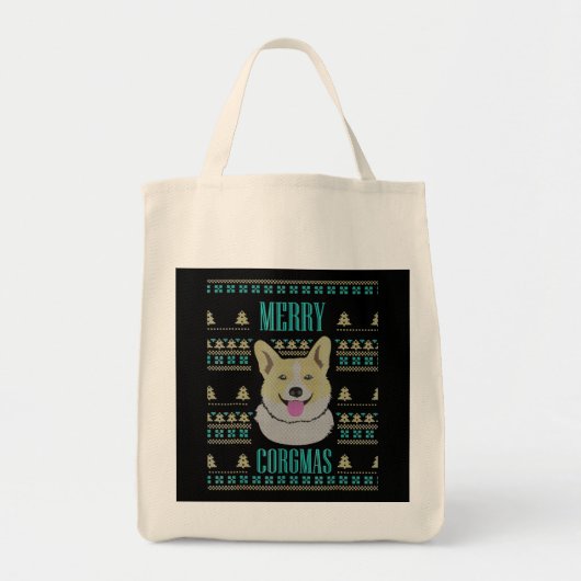 Joyeux Corgmas Ugly Christmas Corgi Tragetasche (Vorne)