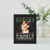 Joyeux Corgmas Weihnachten Corgi Dankeskarte (Stehend Vorderseite)