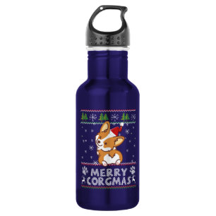 Joyeux Corgmas Weihnachten Corgi Edelstahlflasche