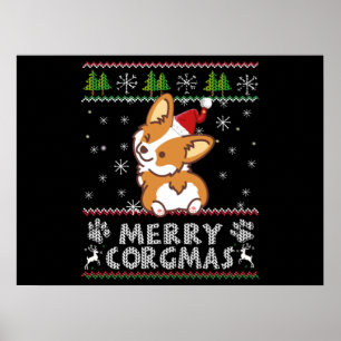 Joyeux Corgmas Weihnachten Corgi Poster