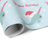 Joyeux Narwhal whale pun Merry Christmas Holiday Geschenkpapier (Rolleneckpunkt)