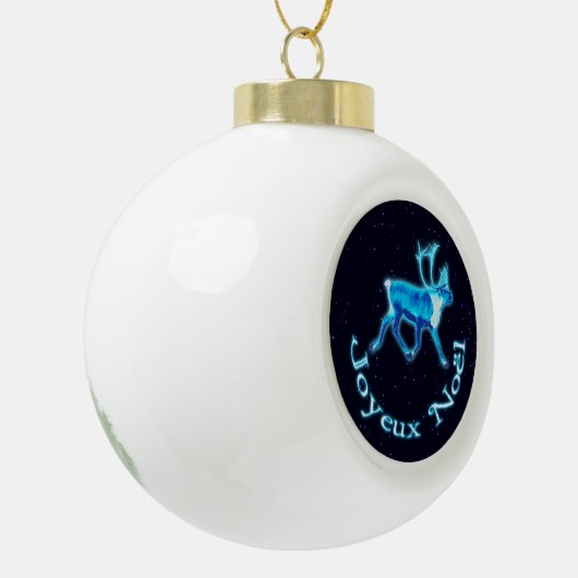 Joyeux Noё l - Blue Caribbean (Reindeer) Keramik Kugel-Ornament (Links)