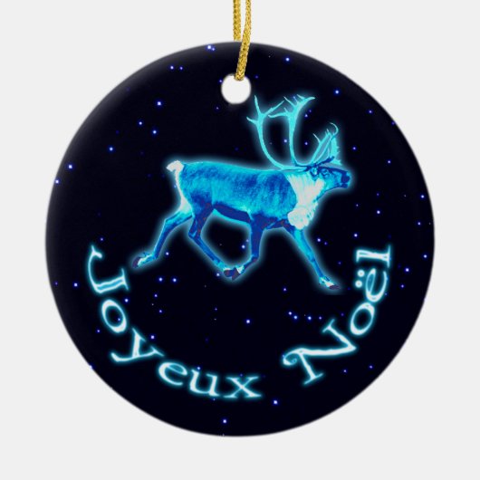 Joyeux Noё l - Blue Caribbean (Reindeer) Keramik Ornament (Vorne)