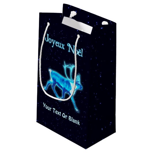 Joyeux Noё l - Blue Caribbean (Reindeer) Kleine Geschenktüte (Rückseite Schrägansicht)