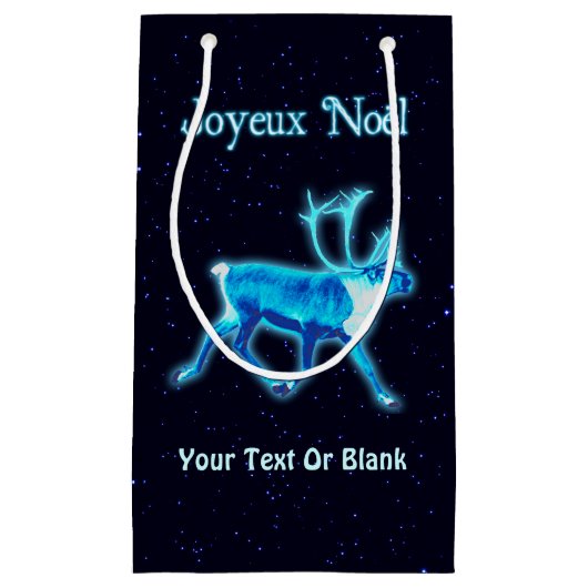 Joyeux Noё l - Blue Caribbean (Reindeer) Kleine Geschenktüte (Vorderseite)