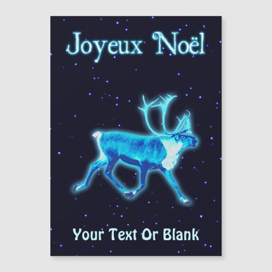Joyeux Noё l - Blue Caribbean (Reindeer) Magnetkarte (Vorderseite)
