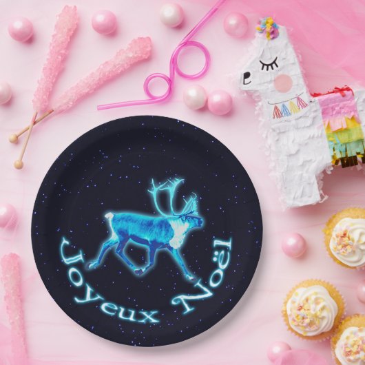 Joyeux Noё l - Blue Caribbean (Reindeer) Pappteller (Party)