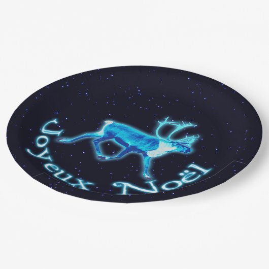 Joyeux Noё l - Blue Caribbean (Reindeer) Pappteller (Schrägansicht)