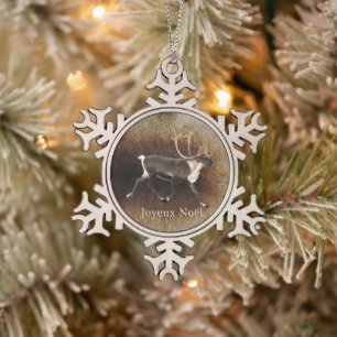 Joyeux Noё l - Bull Caribbean (Reindeer) Schneeflocken Zinn-Ornament