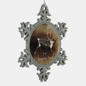 Joyeux Noё l - Bull Caribbean (Reindeer) Schneeflocken Zinn-Ornament (Links)
