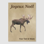 Joyeux Noё l - Bull Moose on Old Paper Magnetkarte (Vorderseite)