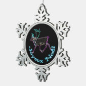 Joyeux Noё l - Electric Caribbean Schneeflocken Zinn-Ornament (Rechts)