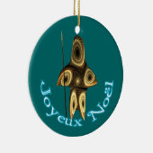 Joyeux Noё l - Fraktal Inuit Hunter Keramik Ornament (Rechts)